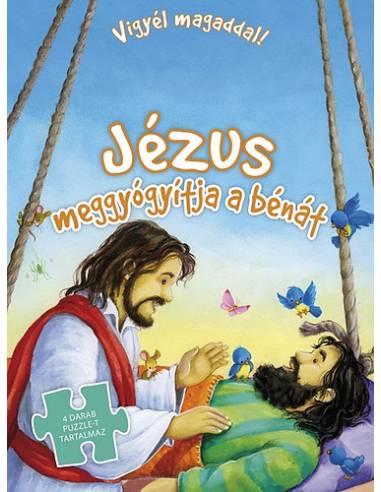 Jézus meggyógyítja a bénát - 4 darab puzzle-t tartalmaz