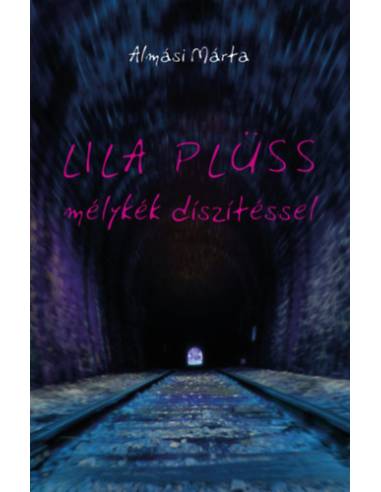 Lila plüss mélykék díszítéssel