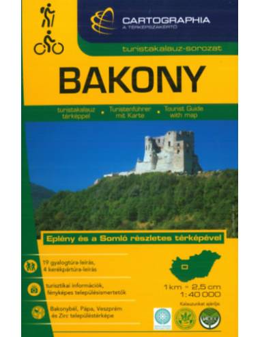 Bakony turistakalauz 1:40 000 - Eplény és a Somló részletes térképével