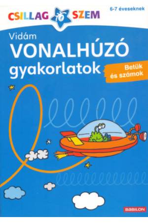Vidám vonalhúzó gyakorlatok - Sötétkék - Betűk és számok