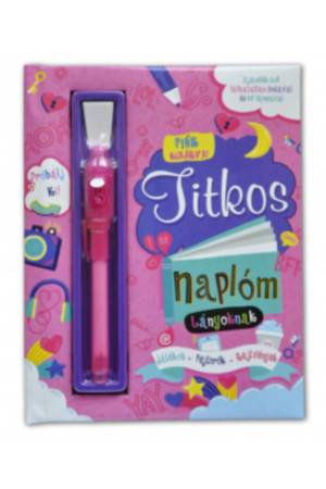 Titkos naplóm - Lányoknak - Ajándék toll láthatatlan tintával és UV-lámpával