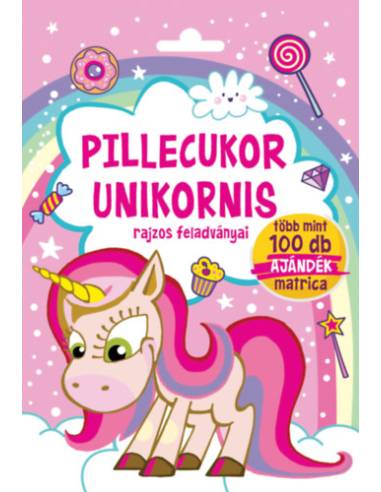 Pillecukor unikornis - rajzos feladványai - Több mint 100 db ajándék matrica