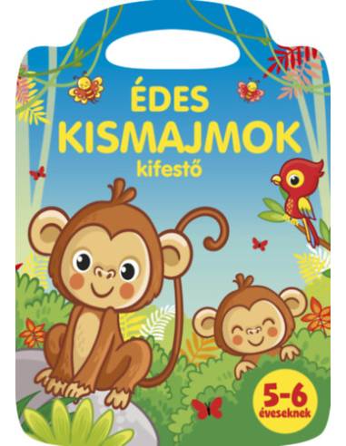 Édes kismajmok kifestő - 5-6 éveseknek