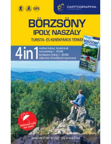 Börzsöny, Ipoly, Naszály 4in1 outdoor kalauz + turista- és kerékpáros térkép