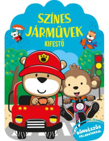 Színes járművek - kifestő