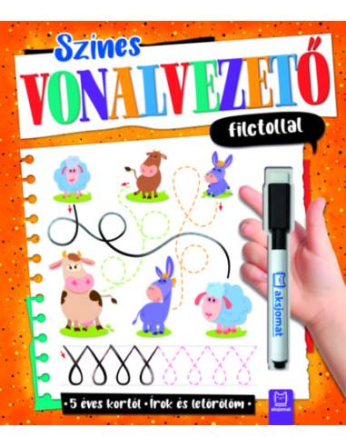 Színes vonalvezető filctollal - Írok és letörlöm - 5 éves kortól