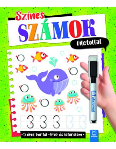 Színes számok filctollal - Írok és letörlöm - 5 éves kortól