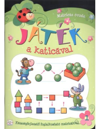 Játék a katicával 1.  (zöld) - Készségfejlesztő foglalkoztató matricákkal