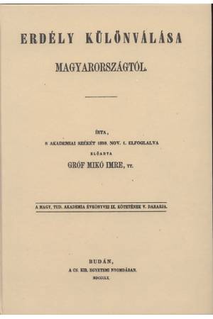 Erdély különválása Magyarországtól