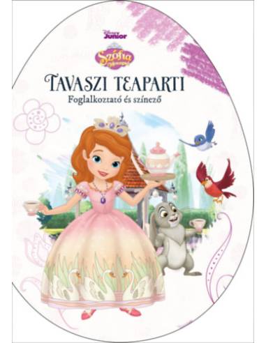 Tavaszi teaparti - Foglalkoztató és színező - Disney Junior tojás alakú színező