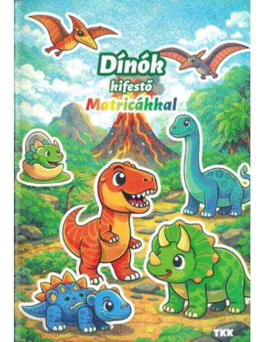 Dínók kifestő - Matricákkal