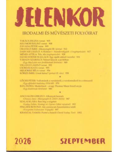 Jelenkor - Irodalmi és művészeti folyóirat - 2026. Szeptember