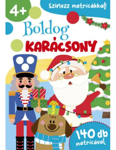 Boldog karácsony - Színezz matricákkal - 140 darab matricával