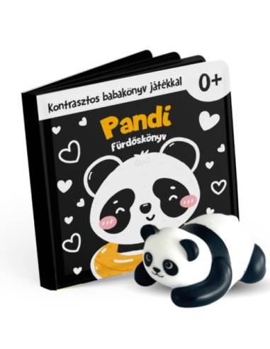 Pandi kontrasztos fürdőskönyv játék figurával
