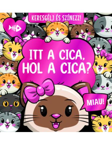 Keresgélj és színezz - Itt a cica, hol a cica?