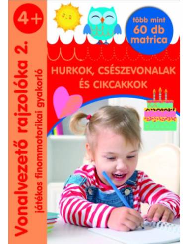 Vonalvezető rajzolóka 2. - Hurkok, csészevonalak és cikcakkok - Játékos finommotorikai gyakorló - több mint 60 db matrica