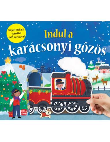 Indul a karácsonyi gőzös - Kipattintható vonattal és 6 kártyával