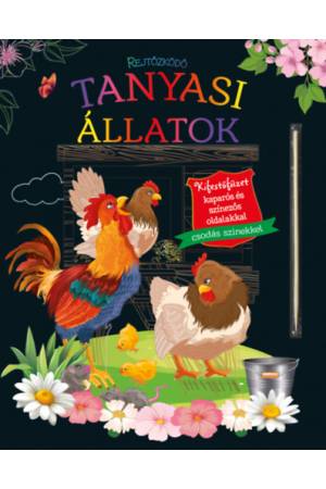 Rejtőzködő tanyasi állatok - Kifestőfüzet kaparós és színezős oldalakkal -