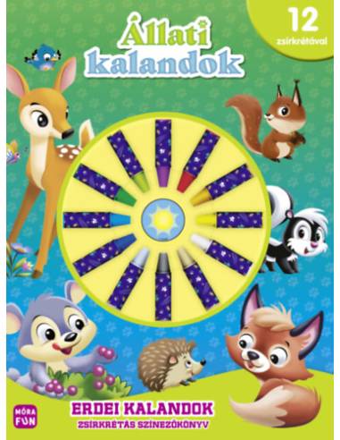 Állati kalandok - Erdei kalandok - Zsírkrétás színezőkönyv