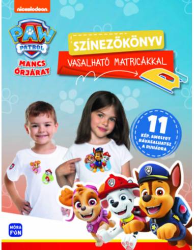 Mancs Őrjárat - Színezőkönyv vasalható matricákkal