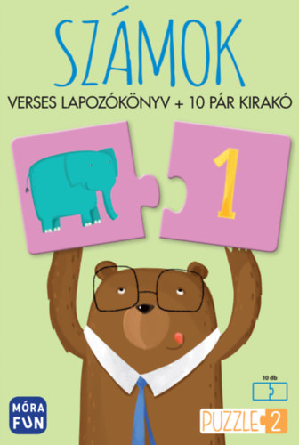 Számok - Verses lapozókönyv + 10 pár kirakó - Tanulj meg számolni 1-től 10-ig! -
