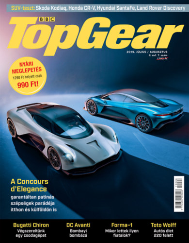 BBC TopGear II. évfolyam 7-8. szám - 2019. július - augusztus - autós magazin -