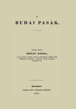 A budai pasák - Gévay Antal