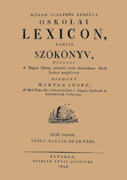 Három nyelvből készült oskolai lexicon